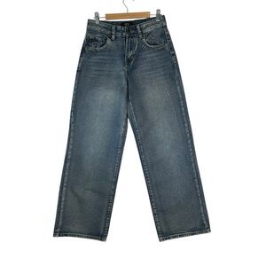 RISE SUPPLY CO Blue Denim High Waist Wide Leg Jeans Juniors Sz 1
